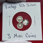 Vintage Mini Silver Coins - 1.5 Grams - .925 Sterling Silver Rounds Bar Ingot