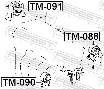 2x ✅Fits FEBEST TM-091 ENGINE BAG RIGHT TOYOTA VITZ NCP1,SCP1 1999.0 ⭐UK Seller⭐