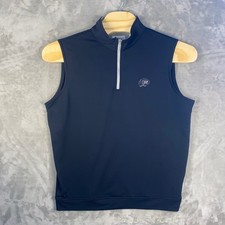 Peter Millar Mens Vest Navy Blue Quarter Zip Gator Creek Logo Size L