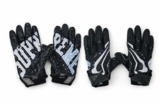 FW18 Supreme x Nike Vapor Jet 4.0 Football Gloves Black Size S