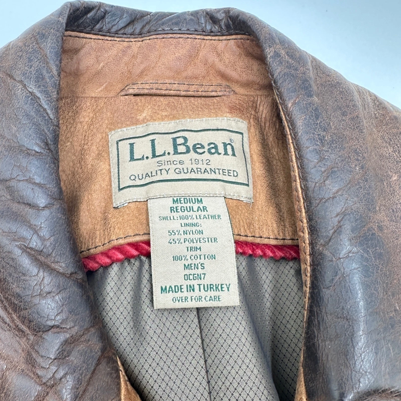 Vintage LL Bean Mens M Brown Leather Barn Jacket Distressed Heritage Workwear image 7