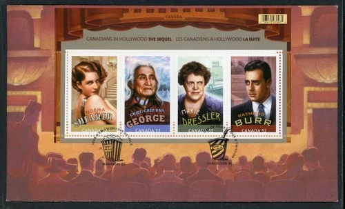 CANADA 2006 FIRST DAY COVER, CANADIANS IN HOLLYWOOD, SOUVENIR SHEET !! L188