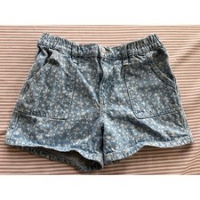 Old Navy Girl's Floral Denim Shorts Blue Size XL Summer Elastic Waist Button Zip