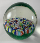 Rare Vintage Art Glass Paperweight - very intricately detailed flowers — photo 5