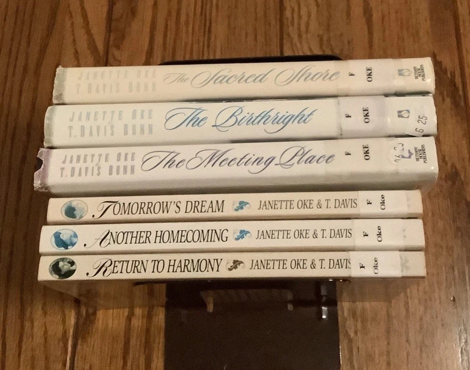 Janette Oke & T Davis Bunn Lot of 6 Books 3 SC, 3 HC DJ 1998-2001 Bethany House Foto 2 de 4