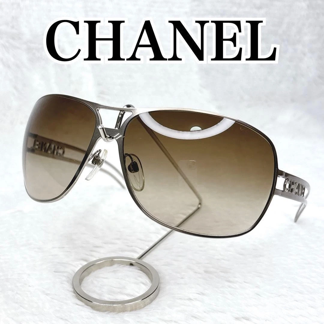 CHANEL Silver Aviator Sunglasses for Women for sale | eBay display picture 1