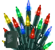 Multicolor Christmas Lights, 12.5ft 50 Count Incandescent Christmas String Light