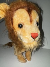 Vintage R Dakin Japan 1960's Lion Brown Eyes Stuffed Plush Animal Mohair