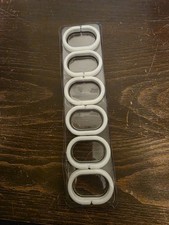 12 Piece Premium Plastic Shower Curtain Hooks Rings Oval 2.3" Inches