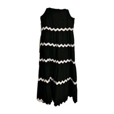 Pretty Garden Women's Maxi Dress Black and White Medium Sleeveless Spring Summer
