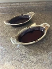 McCoy USA Brown Drip Casserole #7031 Au Gratin Cookware With Tab Handles 2