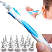 QGrips Earwax Removal-Spiral Ear Wax Removal Tool, Reusable White