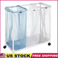 Triple Mesh Laundry Sorter Rolling Bag Durable PVC Frame Easy Assembly New
