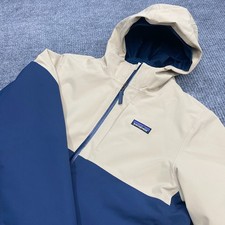 Patagonia Kids 4-in-1 Everyday Jacket XL 14 Tan Blue Full Zip Insulated Hooded