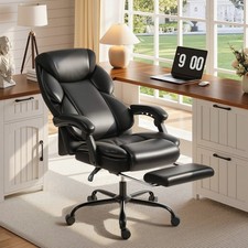 HOMCOM Adjustable Office Chair with Footrest, Armrest, Casters, Refurbished