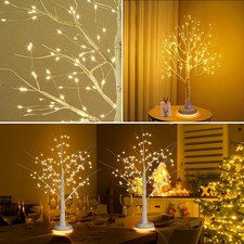 USB/Akku Lichterbaum Birke mit 168 Warmweißen/Bunt LEDs Christmas Baum Dekolicht