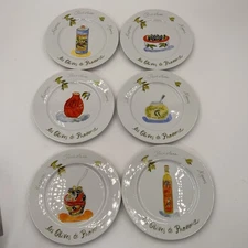 Crate & Barrel LES OLIVES DE PROVENCE 7.5” Appetizer Plates | Set Of 6