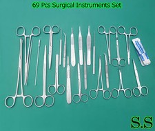 69 PC STAINLESS STEEL BODY PIERCING KIT FORCEP HEMOSTAT SCISSORS TWEEZERS