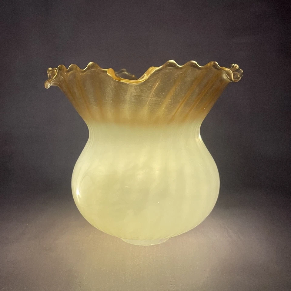 Abat-jour tulipe globe verre de lampe en verre vintage Haut.~14cm - Photo 3/4