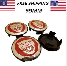 Pack Of 4jaguar Red Wheel Center Caps 59mm Fast Shipping