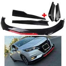 Front Bumper Lip Splitter Spoiler Body Kit + Side Skirt For Nissan Sentra I