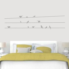 Birds On Lines Wall Decal - Animals, Birds, Kids, Nursery, Wall Accent, Wall Art