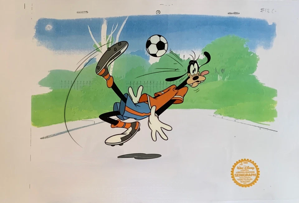 DISNEY GOOFY SOCCER Edición Limitada Sericel Animación Arte Celular Foto 3 de 4