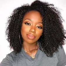 360 Lace Front Wigs Brazilian Afro Kinky Curly Human Hair Wigs Pre Plucked