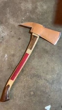 Firemen's aluminum ceremonial parade axe mirror polished, custom 27" handle