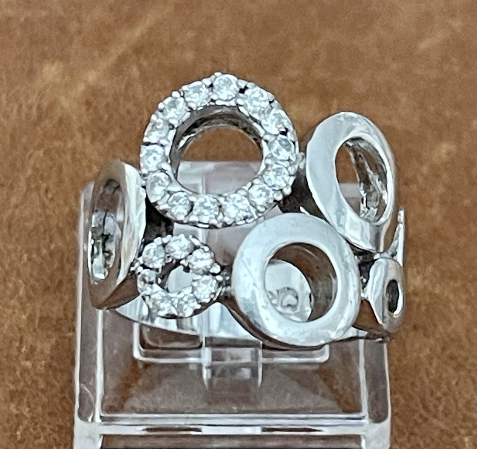 Multi Circle Cluster Bubble Ring-Modern Design CZ… - image 13