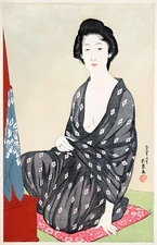 10245.Decor Poster.Room wall art.Hashiguchi Goyo painting.Japanese Geisha.Asian