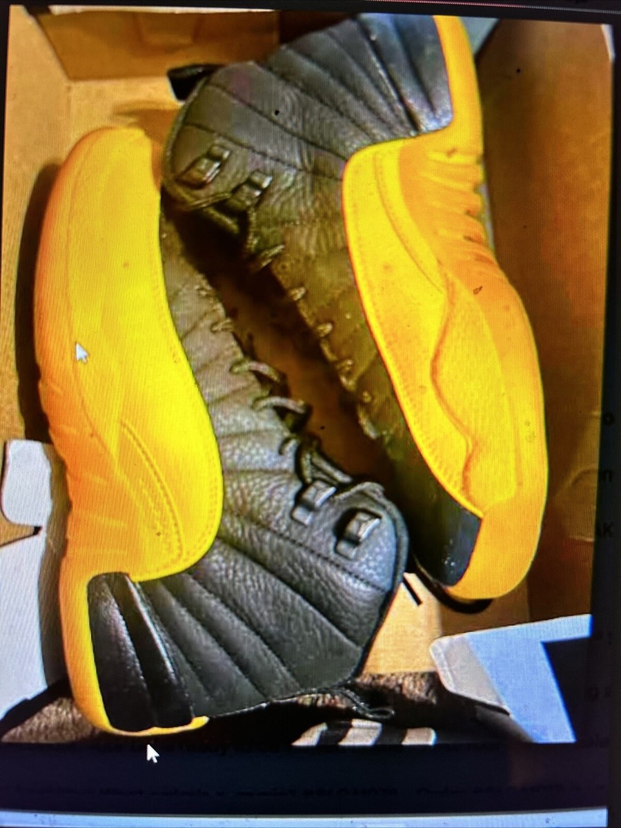 black and yellow 12s size 5.5