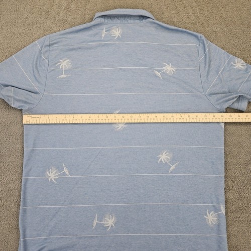 Travis Mathew Polo Men's 2XL Golf Shirt Blue With White Palm Trees All Over - Picture 8 of 10