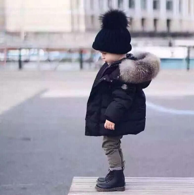 Baby Boys Winter Warm Coat Fur Collar Hooded Thicken Jacket