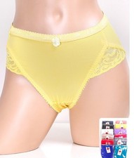 B3 LACY Nylon High waist lace sides Stretchy Sissy Bikini Panties Sz XL 2XL