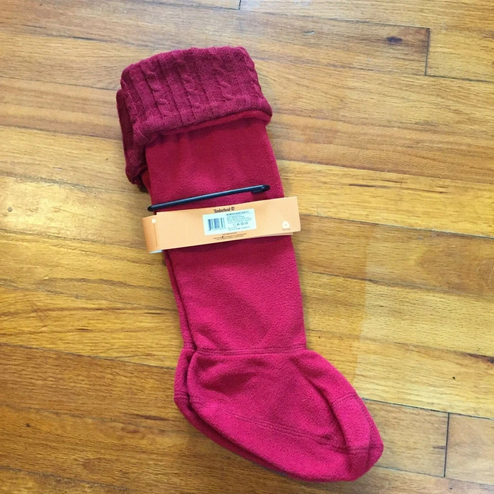 NUEVO Timberland Mujeres Talla 5-7 Nellie Calentadores Calcetines Botas Medias Rojas NAVIDAD Foto 3 de 4