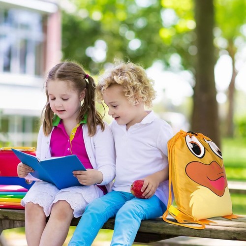10 bolsas con cordón de animales para recuerdos de fiesta de niños, mochila con - Imagen 3 de 7