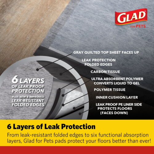 Glad Activated Charcoal Leak-Resistant Training Pads for Dogs, 100 Count - Picture 2 of 24