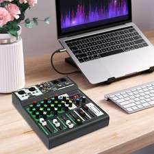 4-Kanal- Professioneller Mixer Mini-Audio-Mixer Sound Rectangle Mischpult DJ