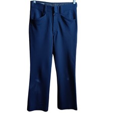 29x30 True Vintage Men's Polyester Pants Farah Blue 1970's
