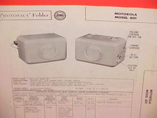 1951 MOTOROLA AM RADIO SERVICE MANUAL MODEL 801 CHEVROLET FORD CHRYSLER DODGE 