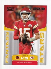 PATRICK MAHOMES INSERT- FANTASY STARS 2019 SCORE FOOTBALL NO. FS-1 CHIEFS MVP 