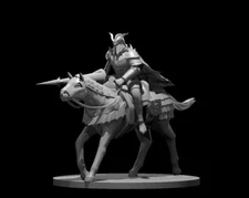 Human Male Fallen Paladin Mounted Knight 28mm Scale DND D&D Tabletop Miniature