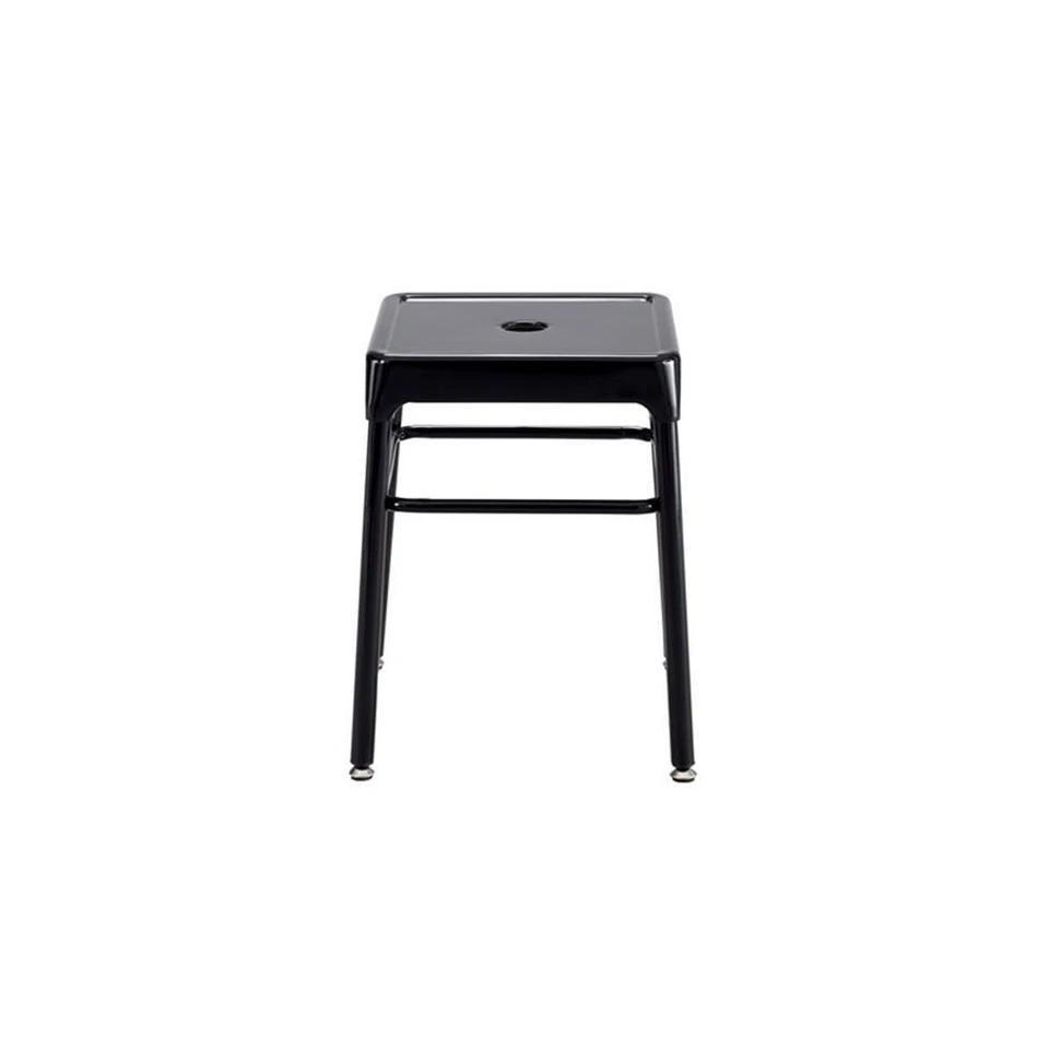 Safco Steel Backless Guest Stool in Glossy Black - 15.25"W x 18"H - Image 2 of 4