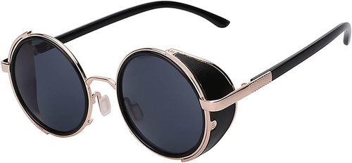 Steampunk Retro Gothic Vintage Hippie Colored Metal round Circle Frame Sunglasse