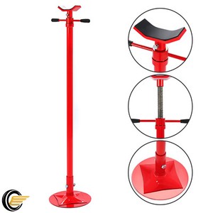 1000 Lb Capacity Under-Hoist Tripod Support Jack Stand - Adjustable Height, Red Steel