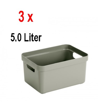 3 x SUNWARE Sigma Home Box - 5,0 Liter - ohne Deckel - hellgrün