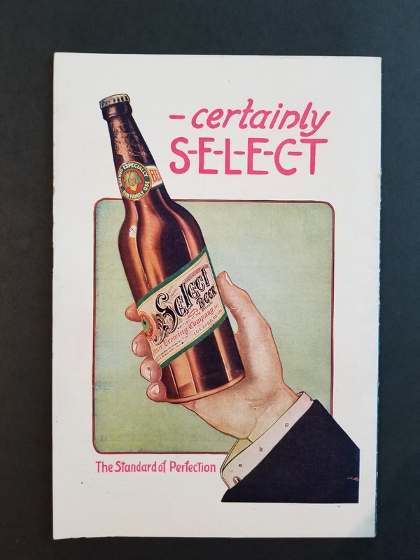 PRO PRO MAIER SELECT BEER ADVERTISEMENT, APX 6X9 NEW OLD STOCK. LOS ANGELES, CAL