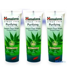 3 X Himalaya Purifying Neem Facewash 100ml / Prevents Pimples / Neem &Turmeric