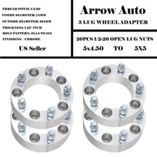 4pcs 5x4.5114.3mm To 5x5127 Mm Wheel Adapters 1.25 Thick 5lug To 5lug